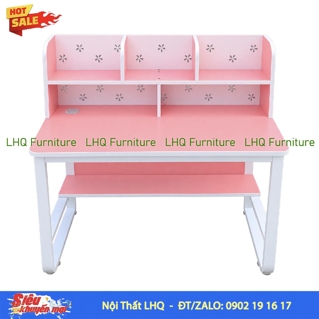Bàn giá sách U thấp 1m2 – Kích thước 60x120x114cm