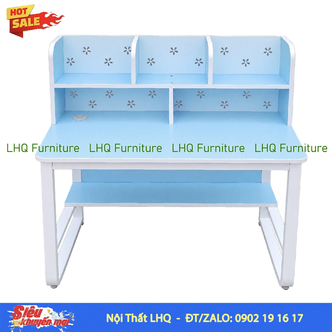 Bàn giá sách U thấp 1m2 – Kích thước 60x120x114cm