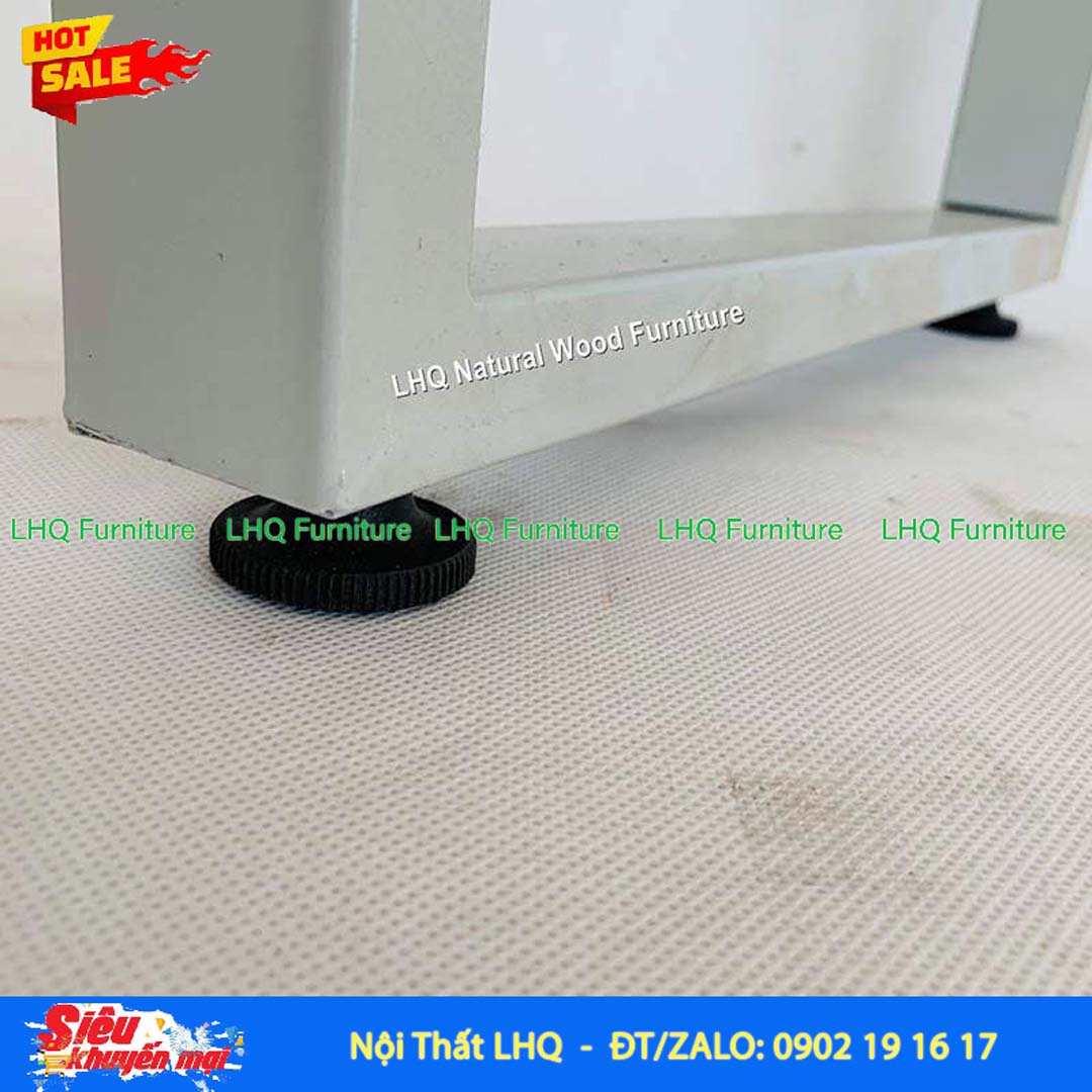 Bàn Làm Việc Chân Sắt Đơn 1m2 | Gỗ Cao Su Hiện Đại, Chắc Chắn