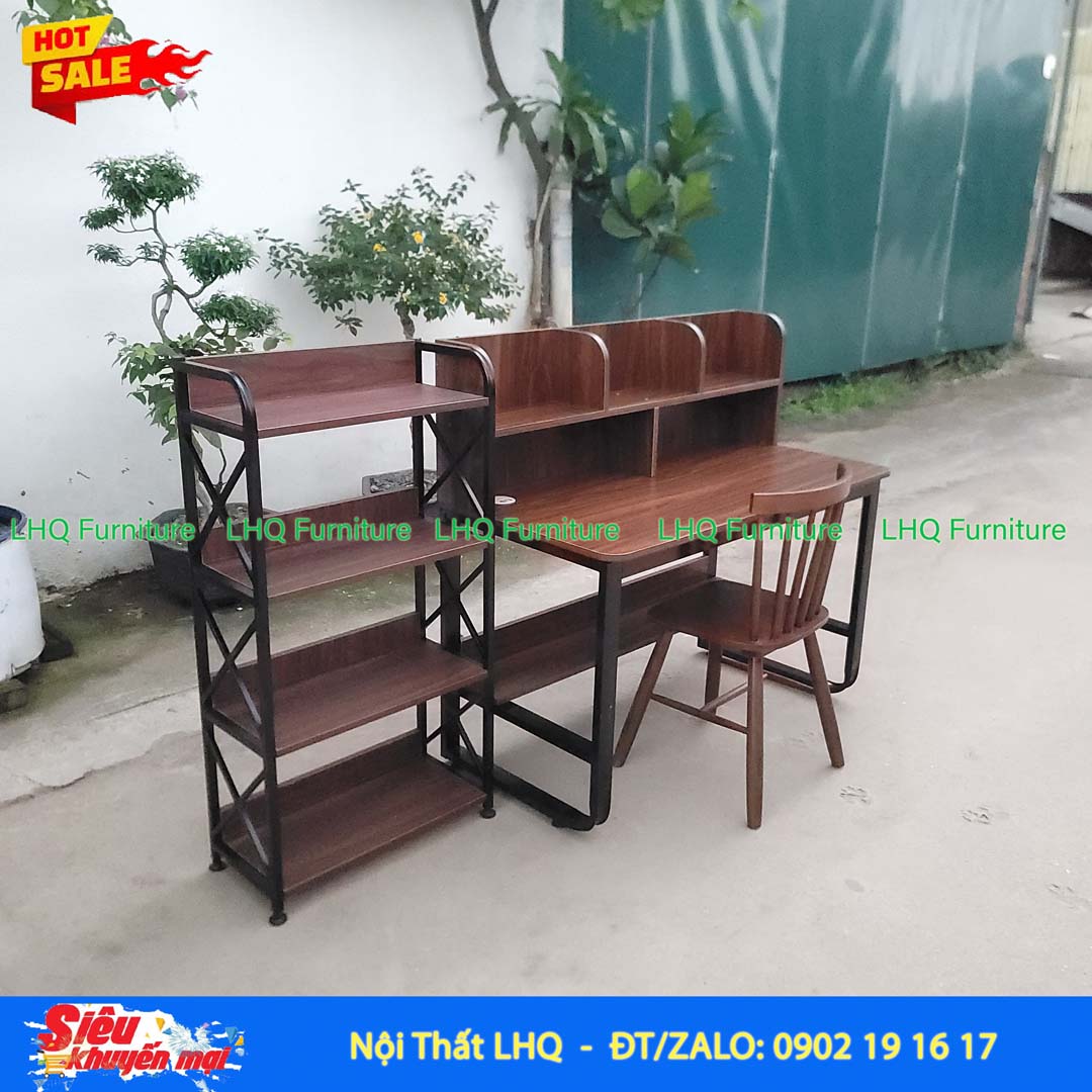 Bàn giá sách U thấp 1m2 – Kích thước 60x120x114cm