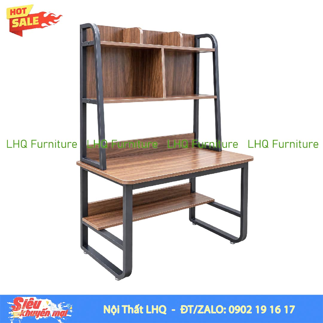 Bàn Học Giá Sách Khung Sắt Rộng 1m | Nội Thất LHQ