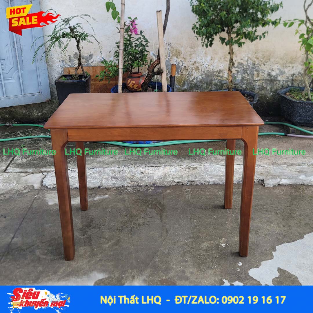 Bàn Làm Việc Chân Vuông 1m2 | Gỗ Cao Su Tự Nhiên Hiện Đại