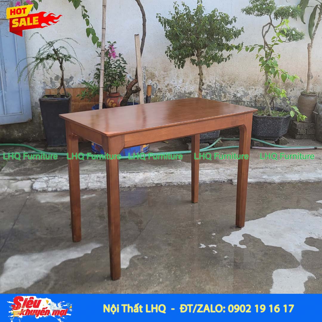 Bàn Làm Việc Chân Vuông 1m2 | Gỗ Cao Su Tự Nhiên Hiện Đại