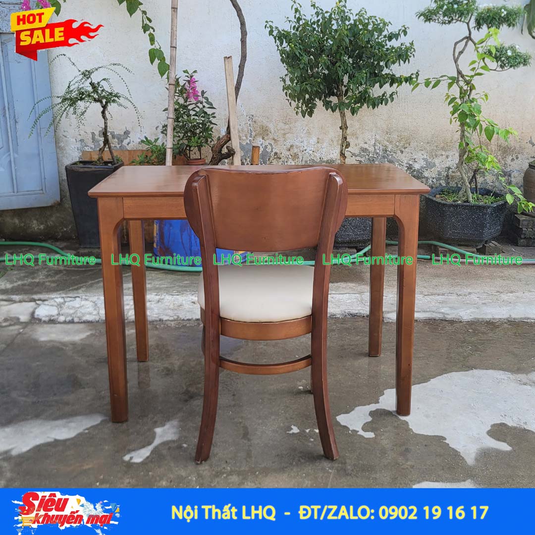 Bàn Làm Việc Chân Vuông 1m2 | Gỗ Cao Su Tự Nhiên Hiện Đại