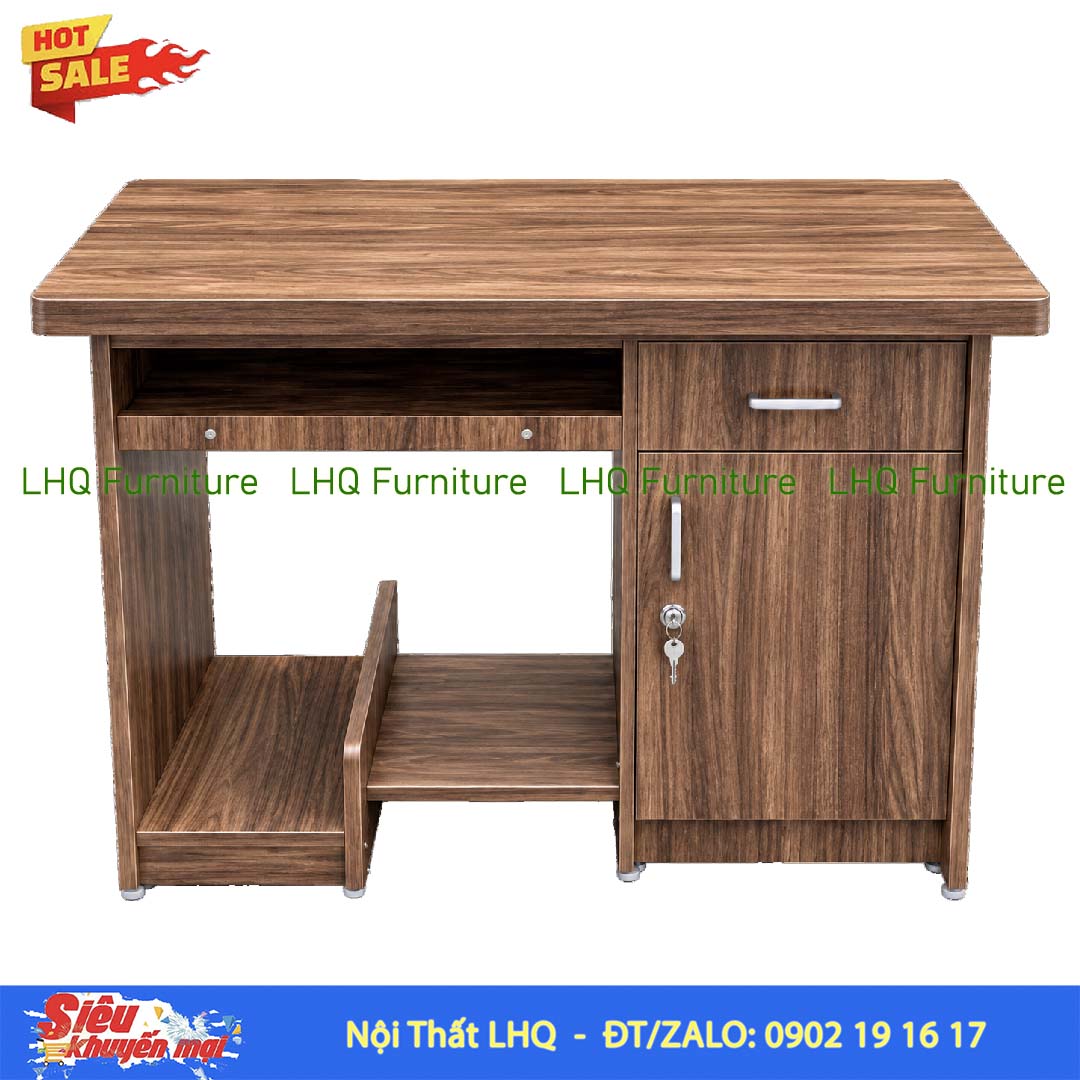 Bàn vi tính gỗ MDF rộng 1m2 – Thiết kế tháo ráp tiện lợi