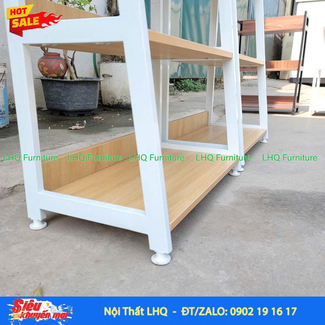 Kệ Chữ A 3 Tầng Khung Sắt Mặt Gỗ MDF