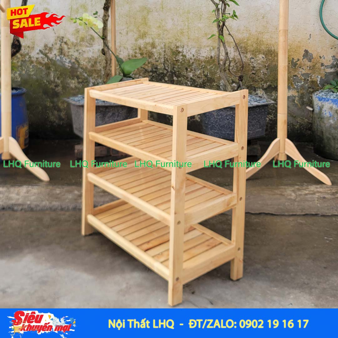 Kệ Để Giày Dép Gỗ 4 Tầng Rộng 62cm | Nội Thất LHQ
