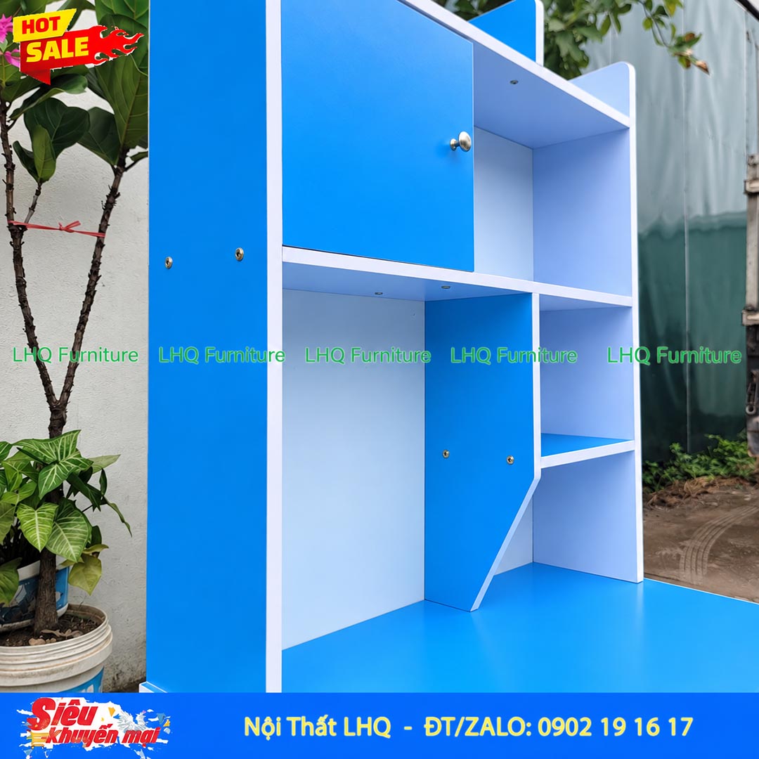 Bàn học liền giá sách rộng 80cm – Thiết kế gọn gàng, tiện dụng