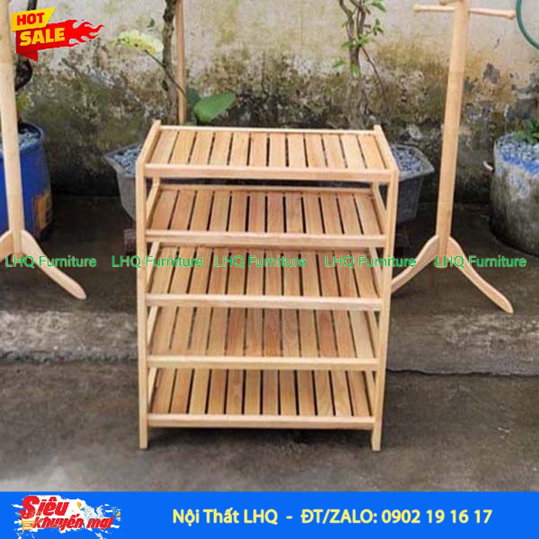 Kệ Để Giày Dép Gỗ 5 Tầng Rộng 62cm | Nội Thất LHQ