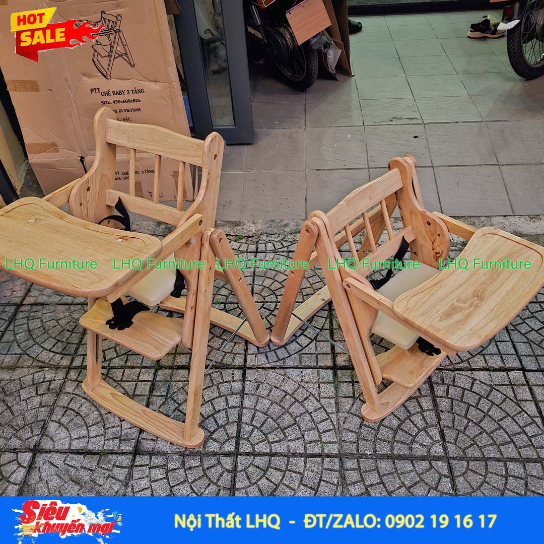 Ghế Ngồi Ăn Bột Gỗ Cao Su Xếp Gọn | Nội Thất LHQ