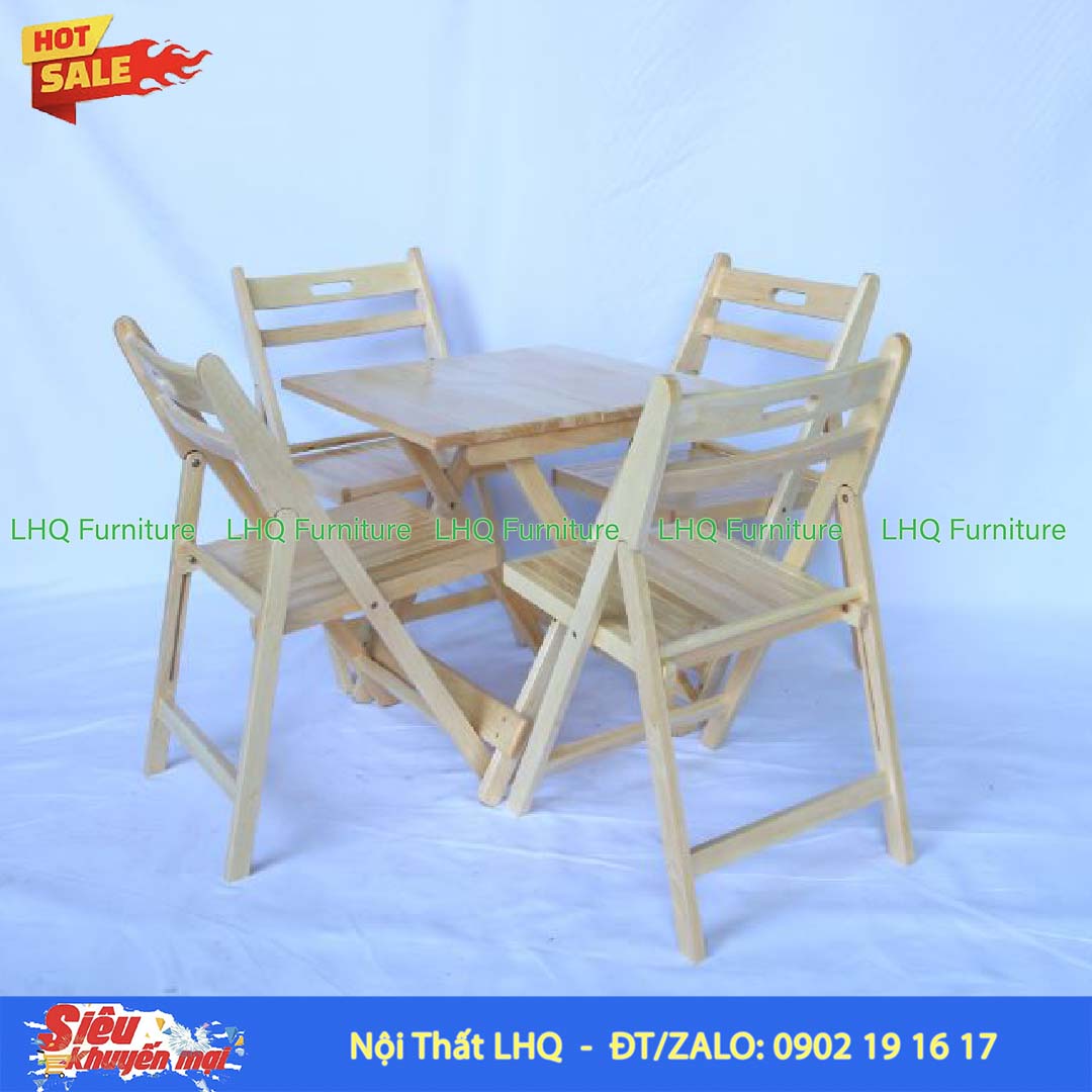 Ghế Gấp Hàn Quốc 2 Gỗ Cao Su | Nội Thất LHQ