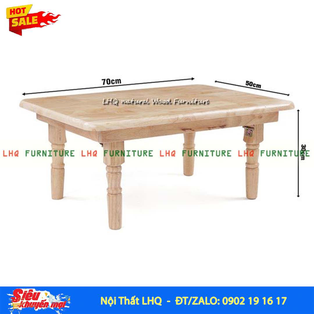 Bàn Trà Nhật Chân Tiện BCT57 – Gỗ Cao Su Tự Nhiên