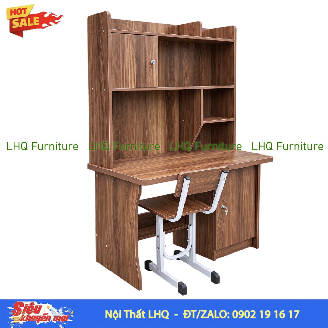 Bàn học sinh liền giá sách rộng 1m2 – Thiết kế tiện dụng cho bé