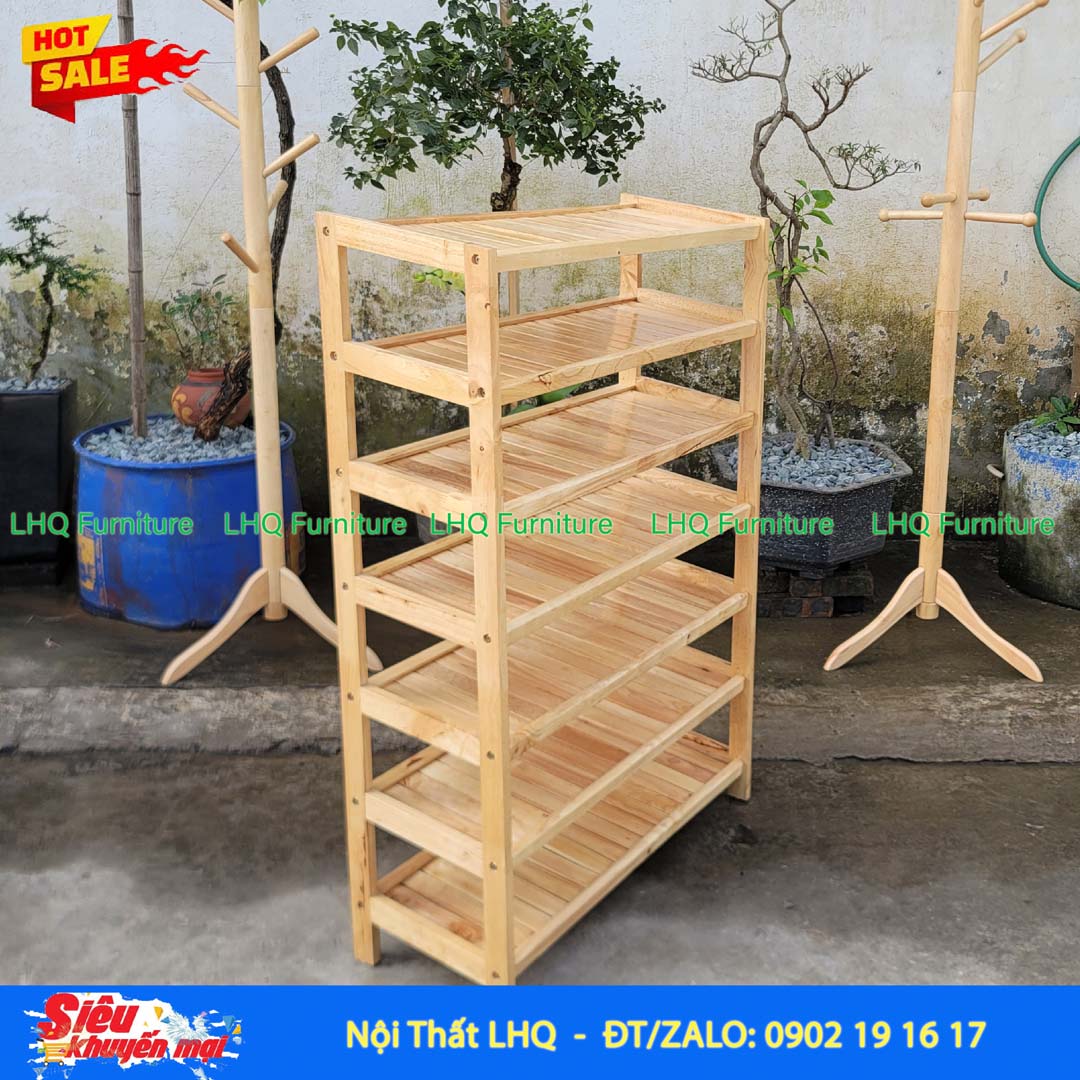 Kệ Để Giày Dép Gỗ 7 Tầng Rộng 80cm | Nội Thất LHQ