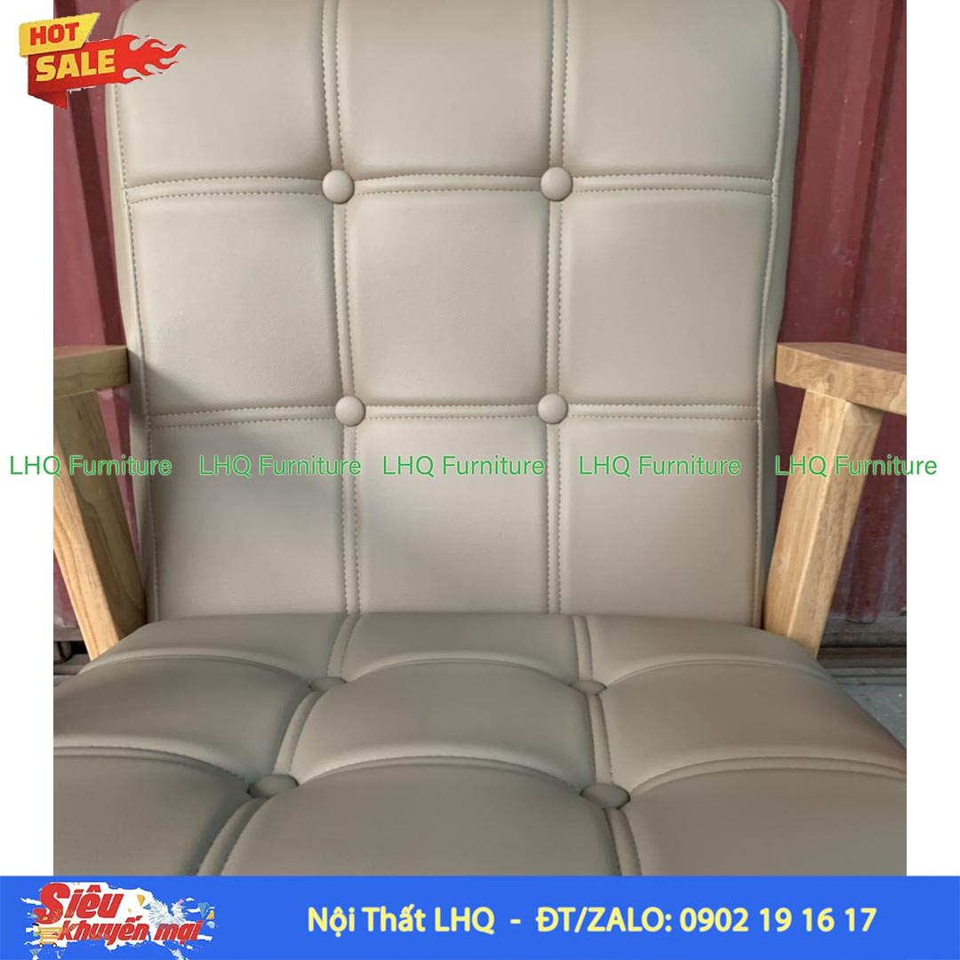 Ghế Sofa Đơn Tay Dẹt Gỗ Cao Su | Nội Thất LHQ