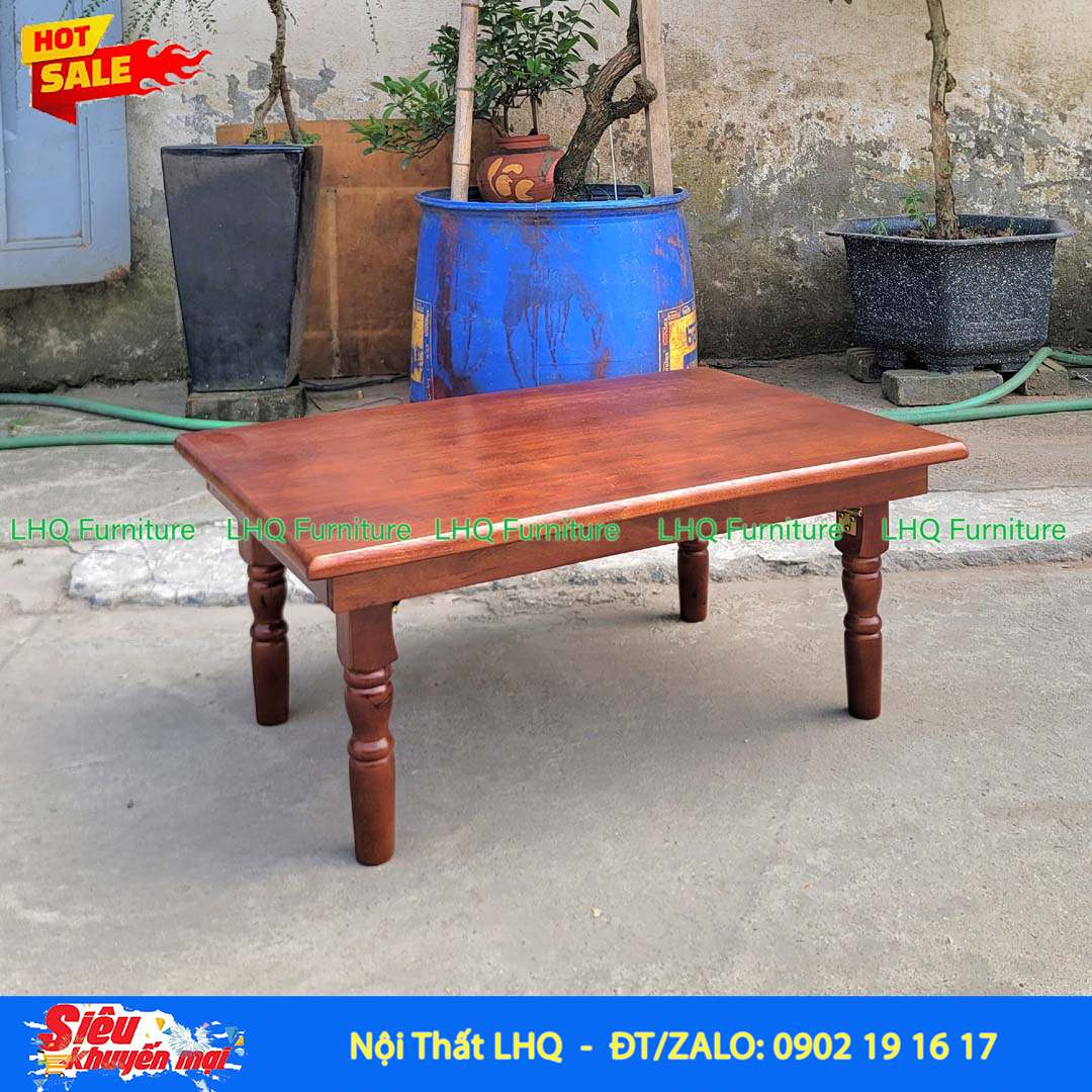 Bàn Trà Nhật Chân Tiện BCT57 – Gỗ Cao Su Tự Nhiên