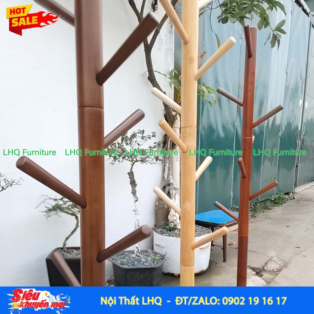 Cây Treo Quần Áo Số 4 Gỗ Cao Su | Nội Thất LHQ