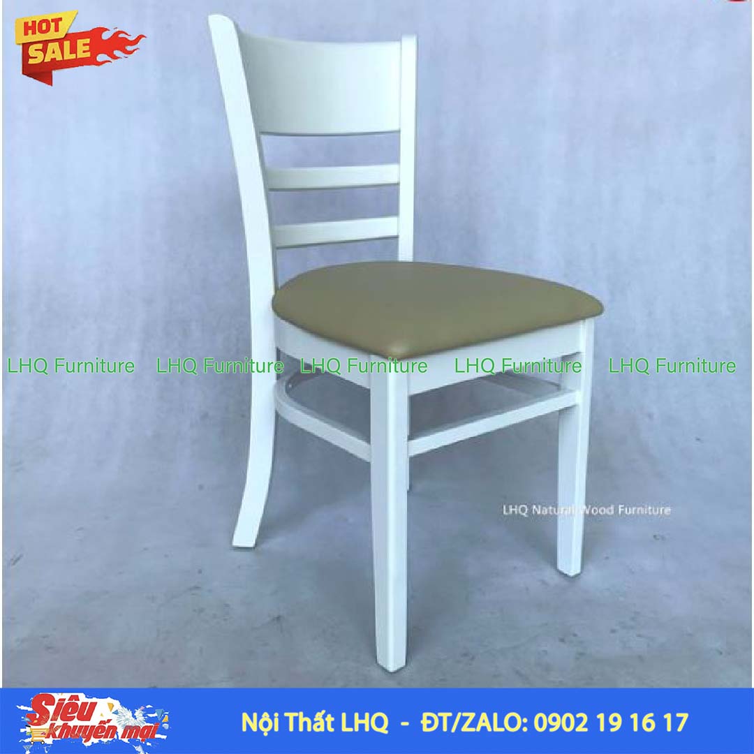 Ghế Cafe – Ghế Ăn Cabin Gỗ Cao Su Hiện Đại, Tựa Lưng Êm Ái