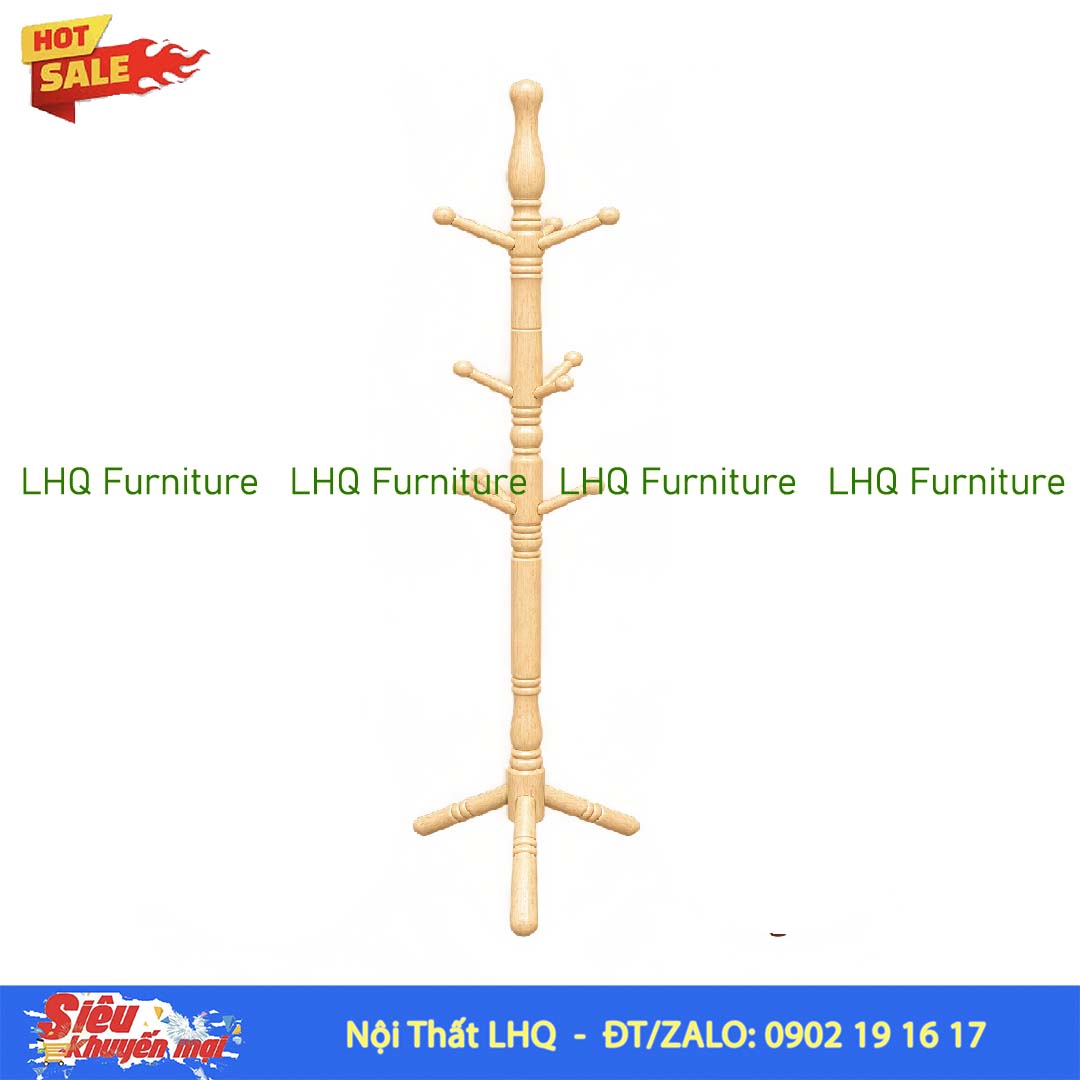 Cây Treo Quần Áo Số 3 Gỗ Cao Su | Nội Thất LHQ