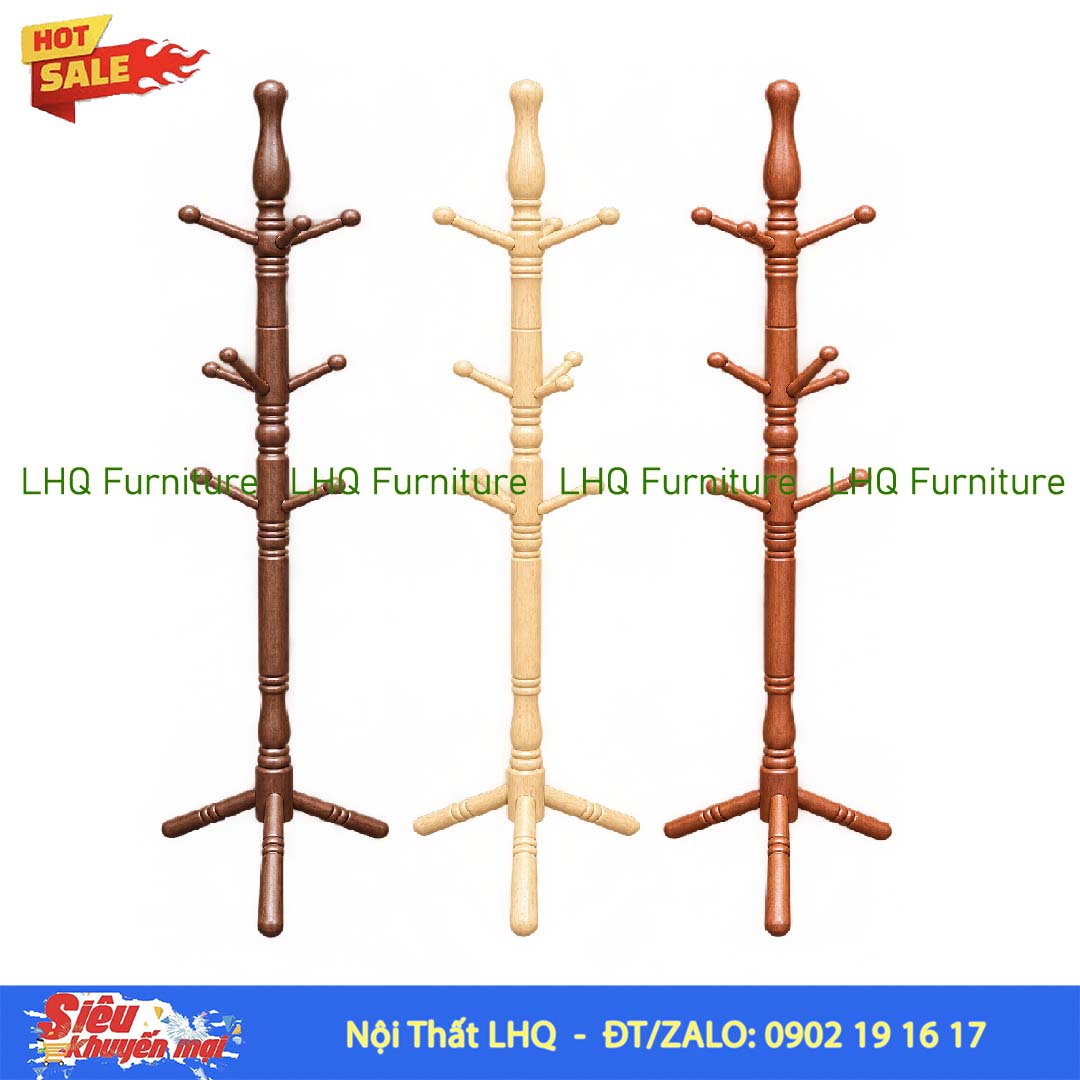Cây Treo Quần Áo Số 3 Gỗ Cao Su | Nội Thất LHQ