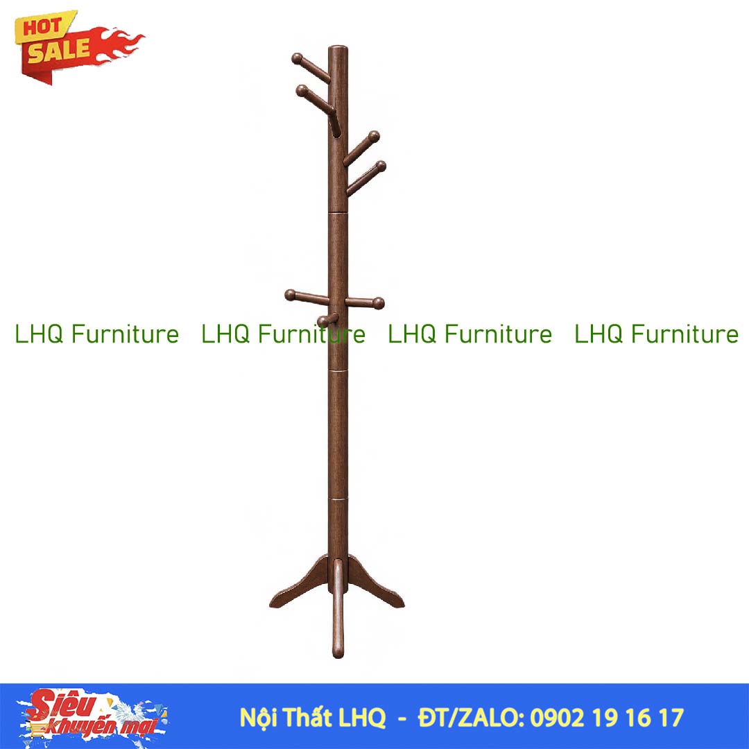 Cây Treo Quần Áo Số 5 Gỗ Cao Su | LHQ Furniture
