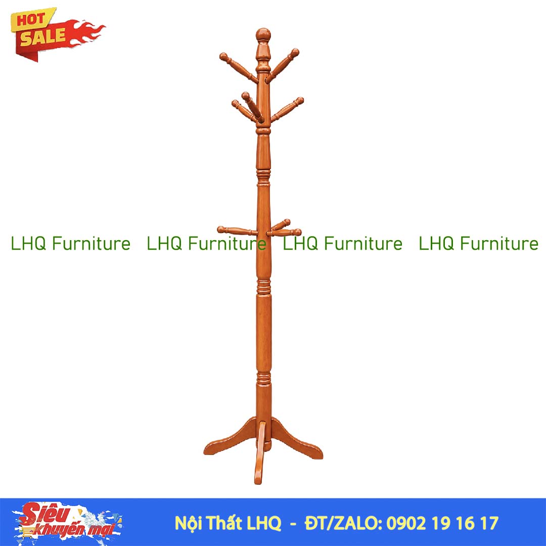 Cây Treo Quần Áo Tay Tiện Gỗ Cao Su | LHQ Furniture