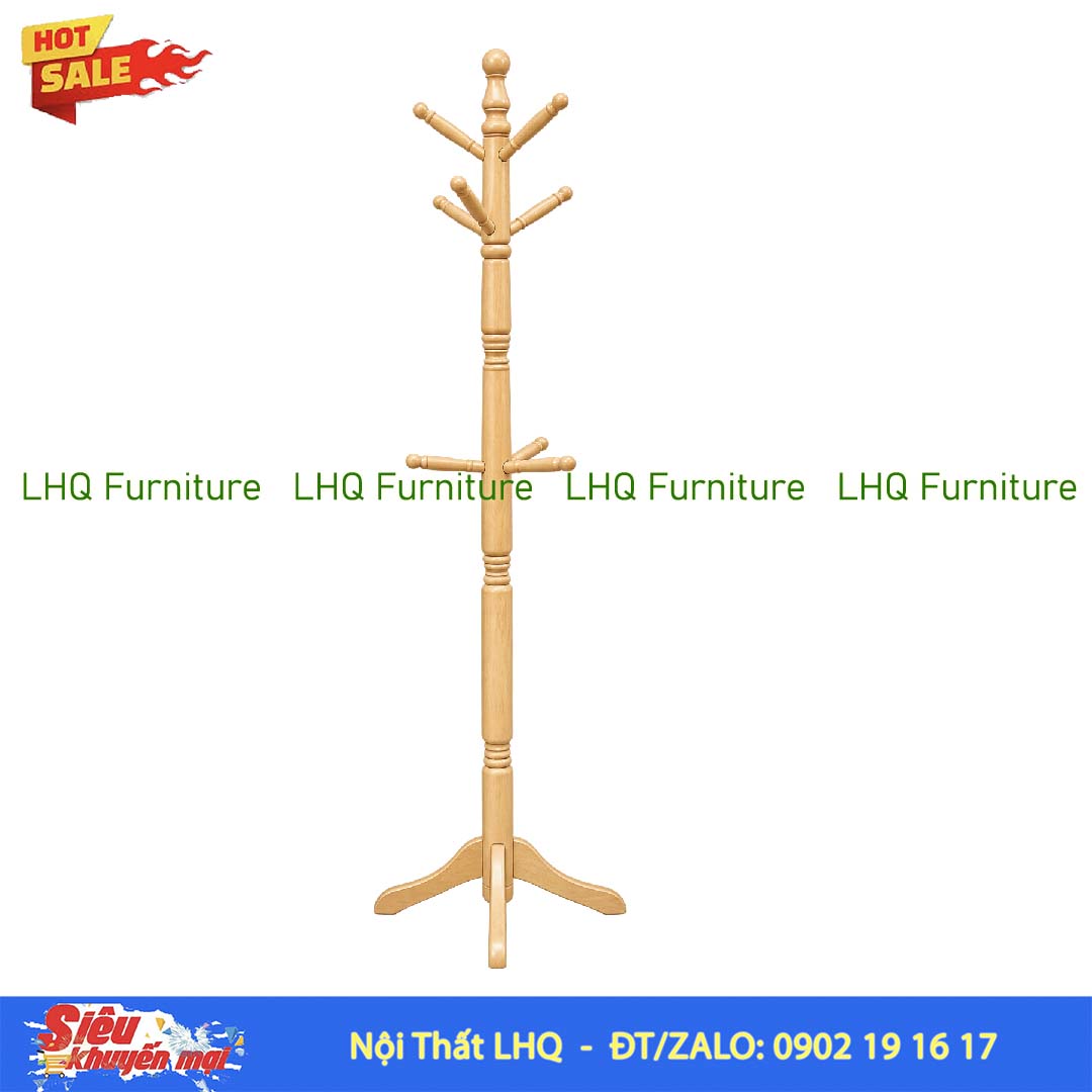 Cây Treo Quần Áo Tay Tiện Gỗ Cao Su | LHQ Furniture