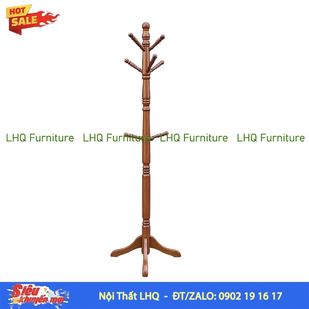 Cây Treo Quần Áo Tay Tiện Gỗ Cao Su | LHQ Furniture