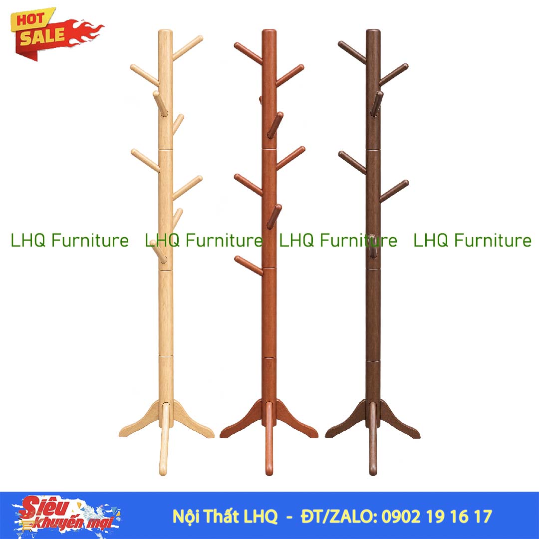 Cây Treo Quần Áo Số 4 Gỗ Cao Su | Nội Thất LHQ