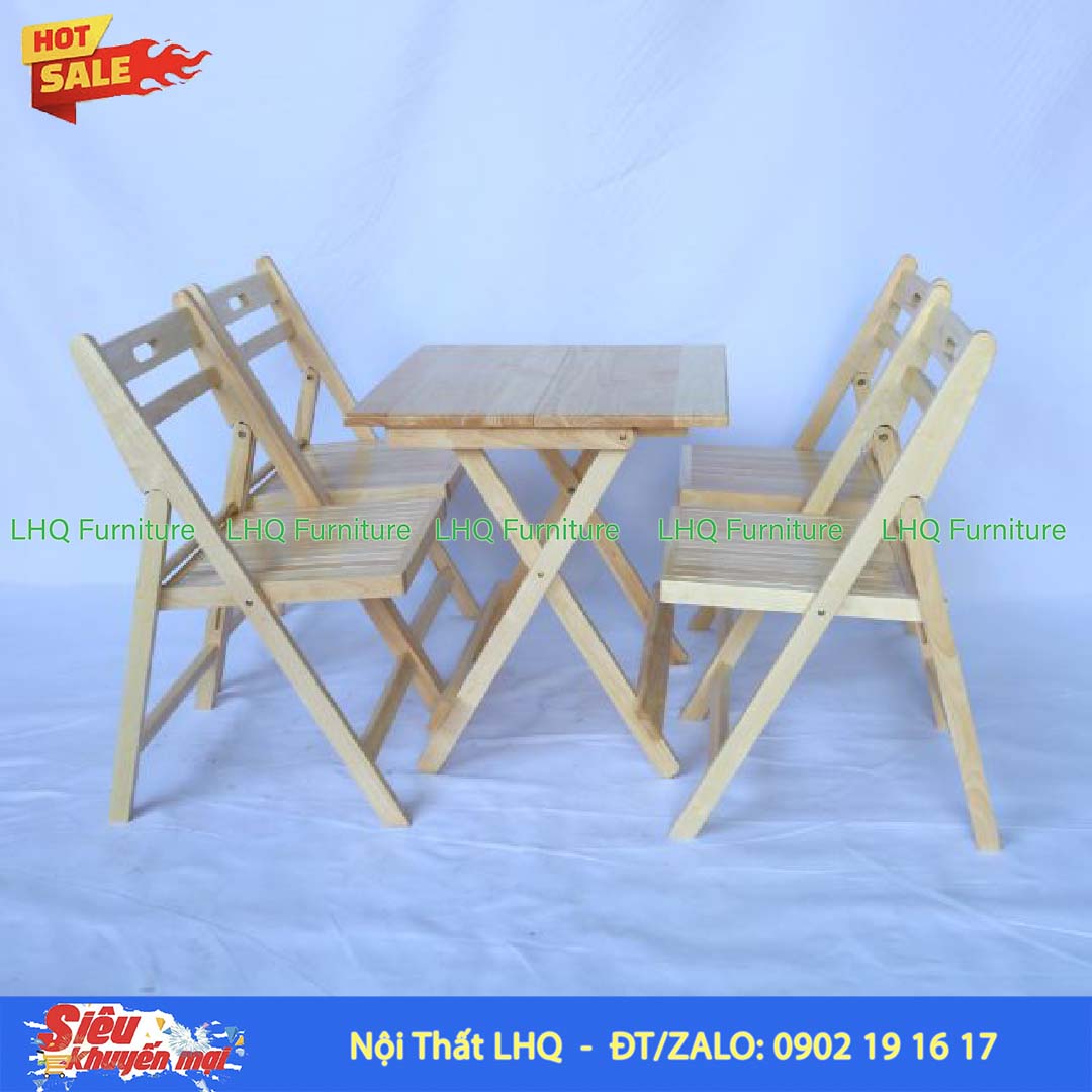 Ghế Gấp Hàn Quốc 2 Gỗ Cao Su | Nội Thất LHQ