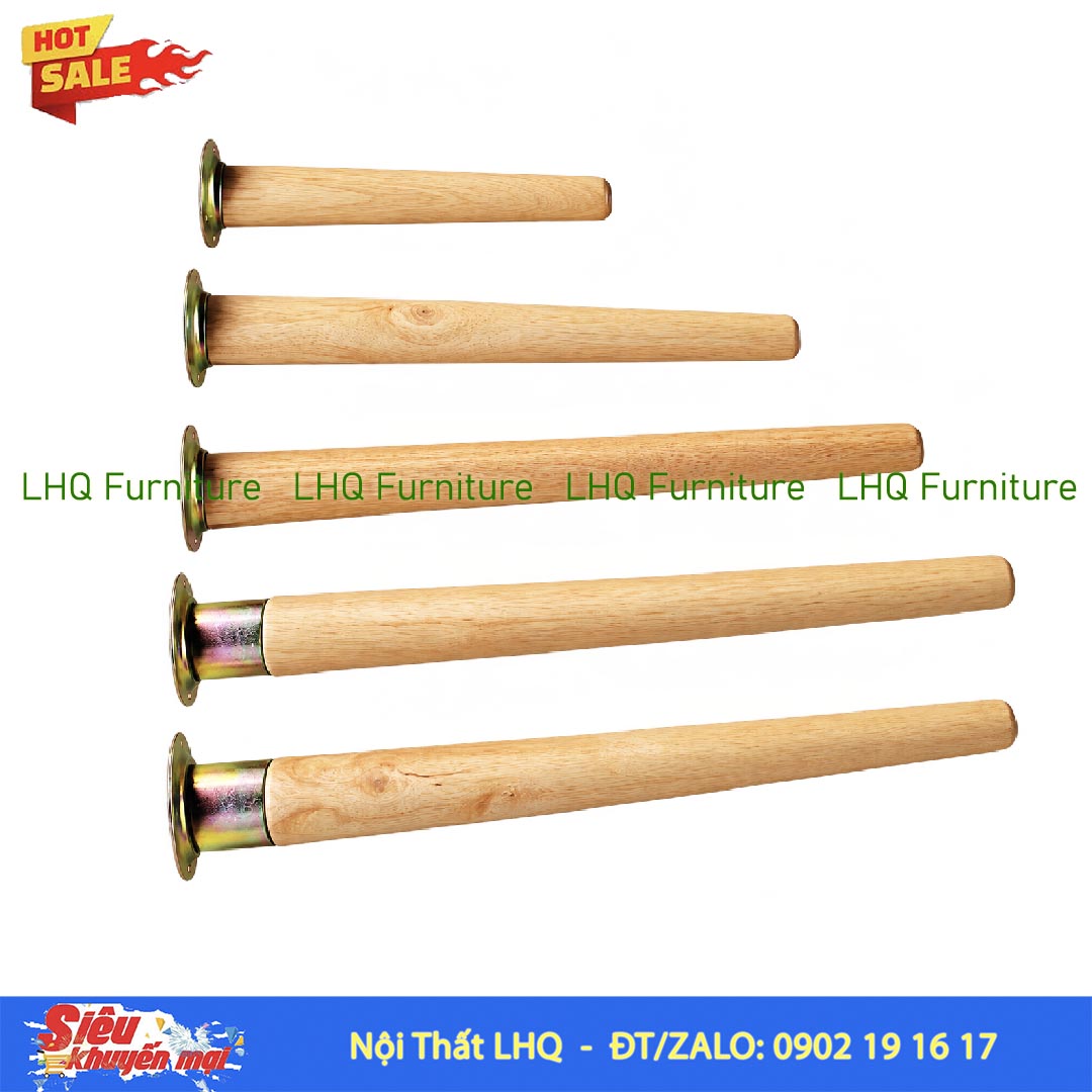 Chân Bàn Decor DIY Gỗ Cao Su – 5 Chiều Cao Linh Hoạt