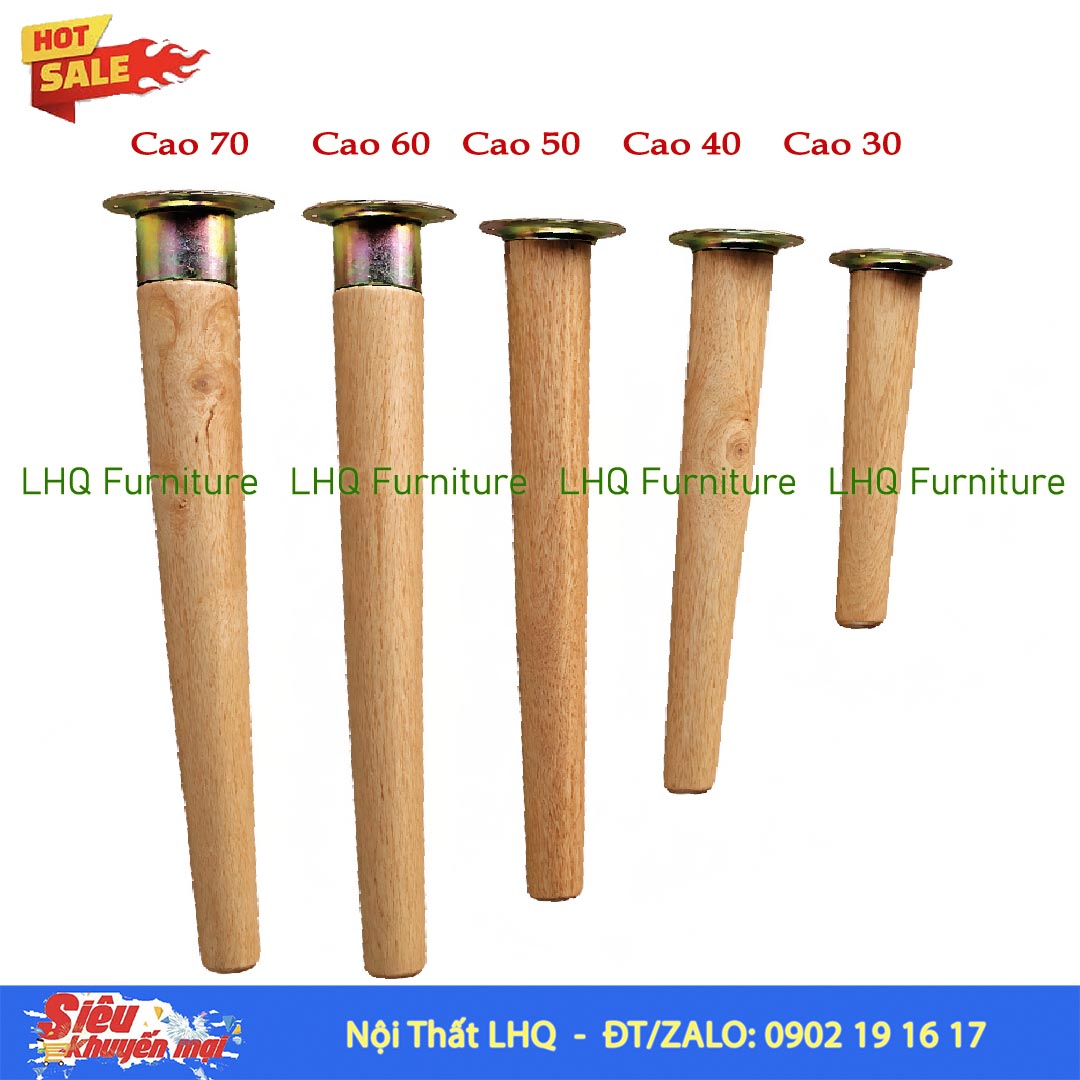 Chân Bàn Decor DIY Gỗ Cao Su – 5 Chiều Cao Linh Hoạt