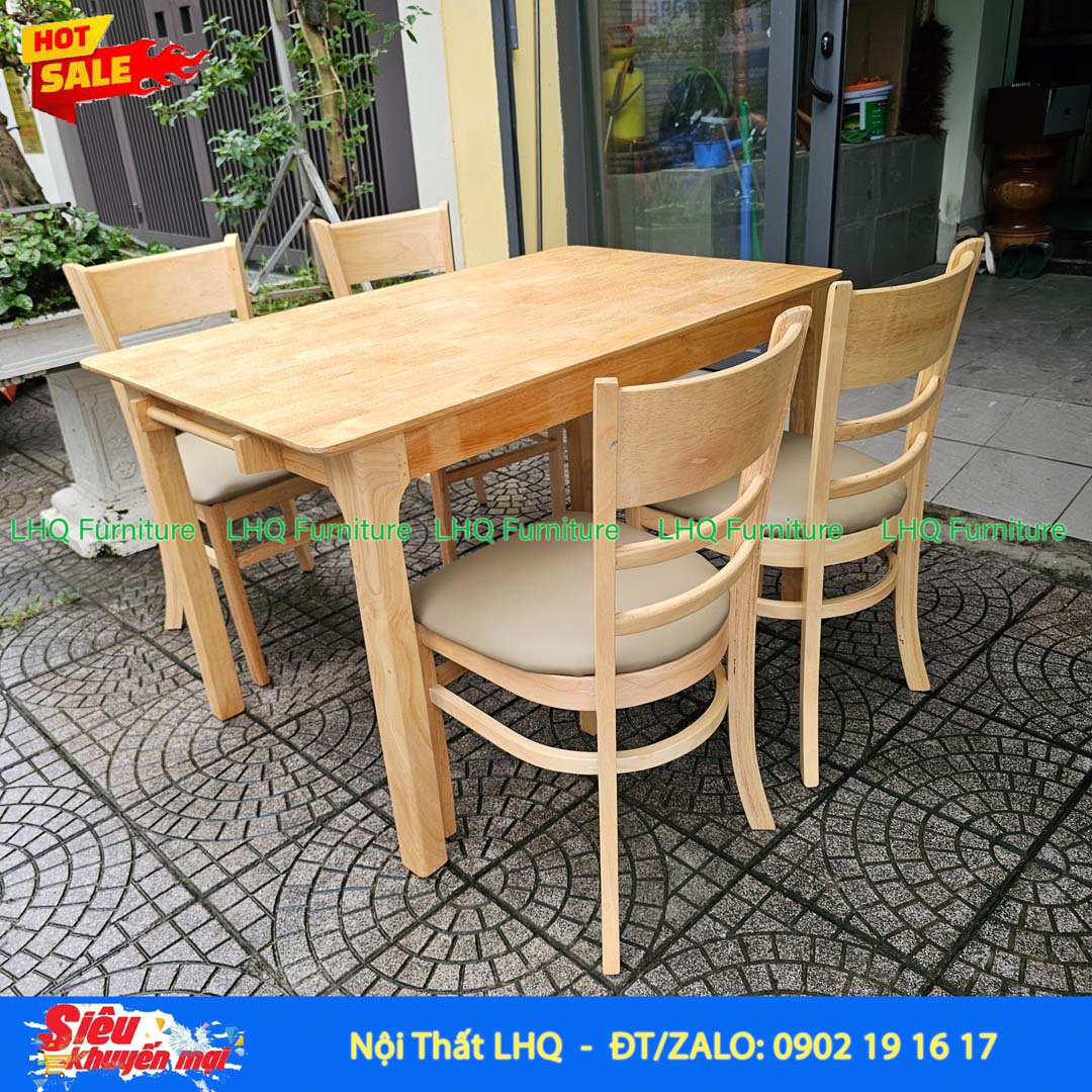 Bộ bàn ghế ăn Cabin - 4 ghế mặt đệm
