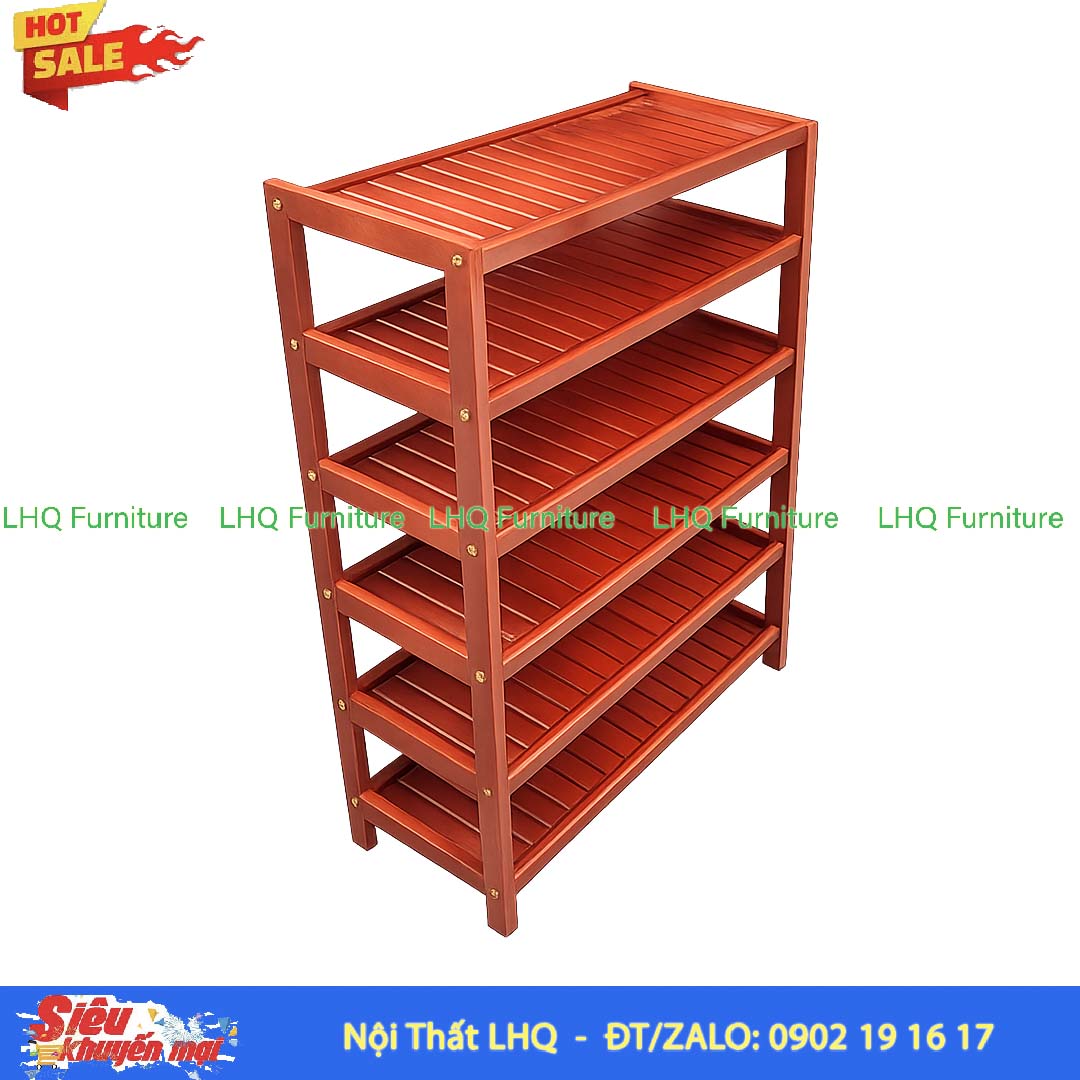 Kệ Để Giày Dép Gỗ 6 Tầng Rộng 62cm | Nội Thất LHQ