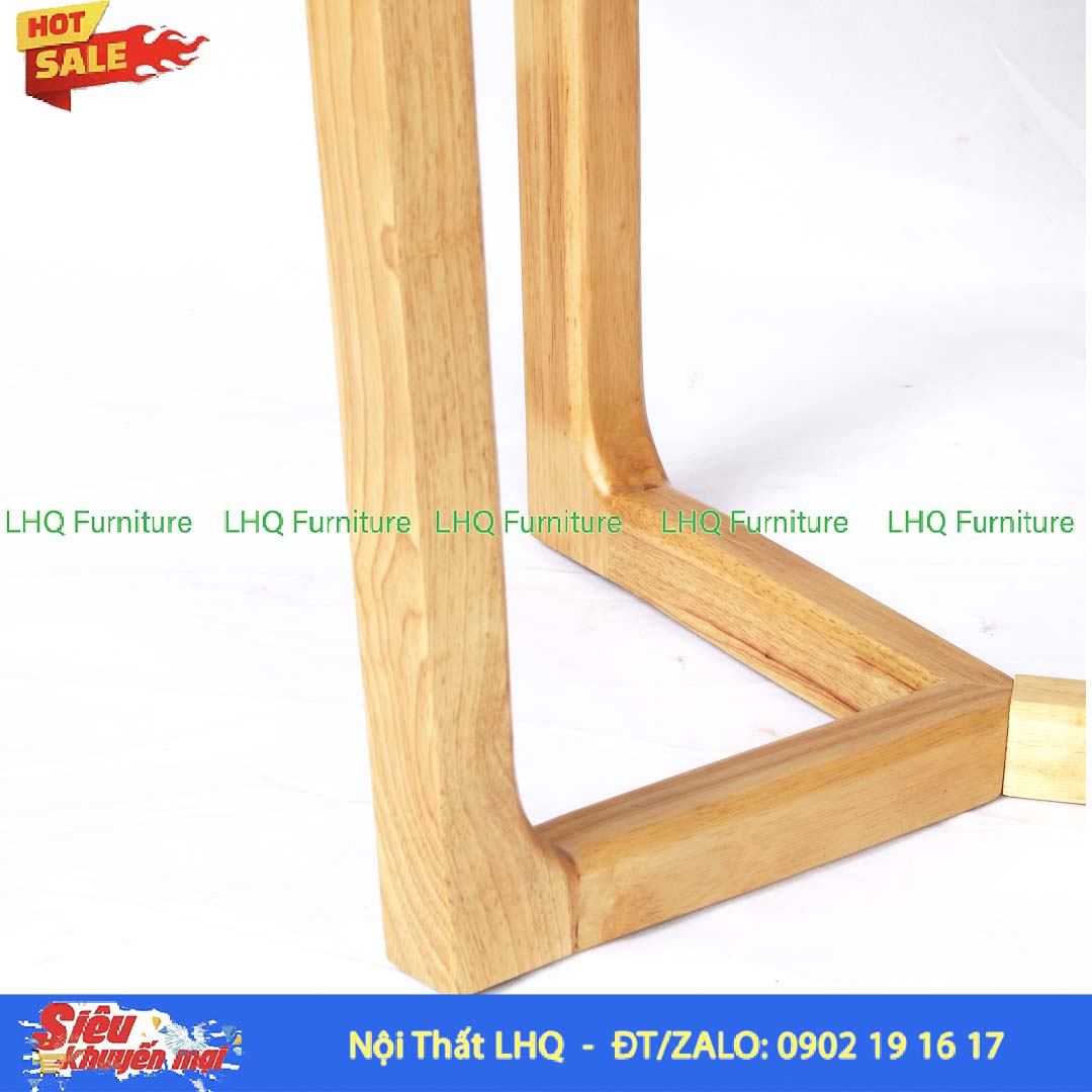 Bàn Ăn Chân Xương Cá Gỗ Cao Su Phong Cách Bắc Âu