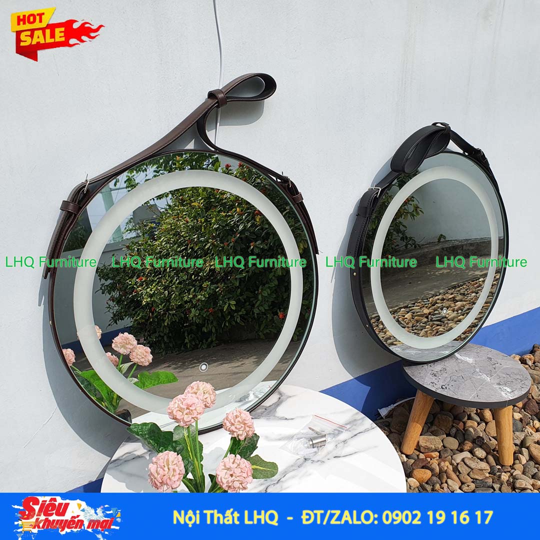 Gương Treo Đèn Cảm Ứng D60 cm, Lắp ráp đơn giản