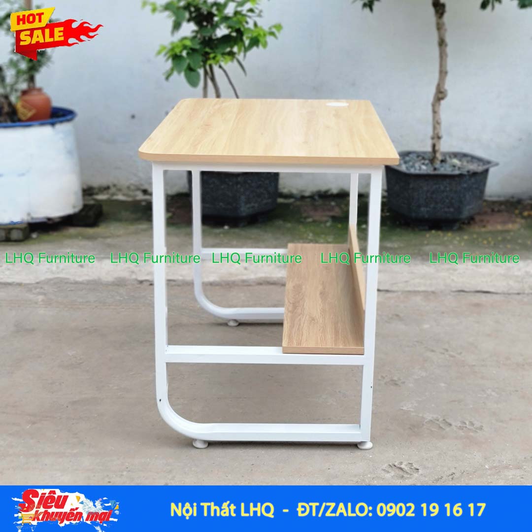 Bàn làm việc chân sắt rộng 1m – Khung sắt chắc chắn, thiết kế hiện đại