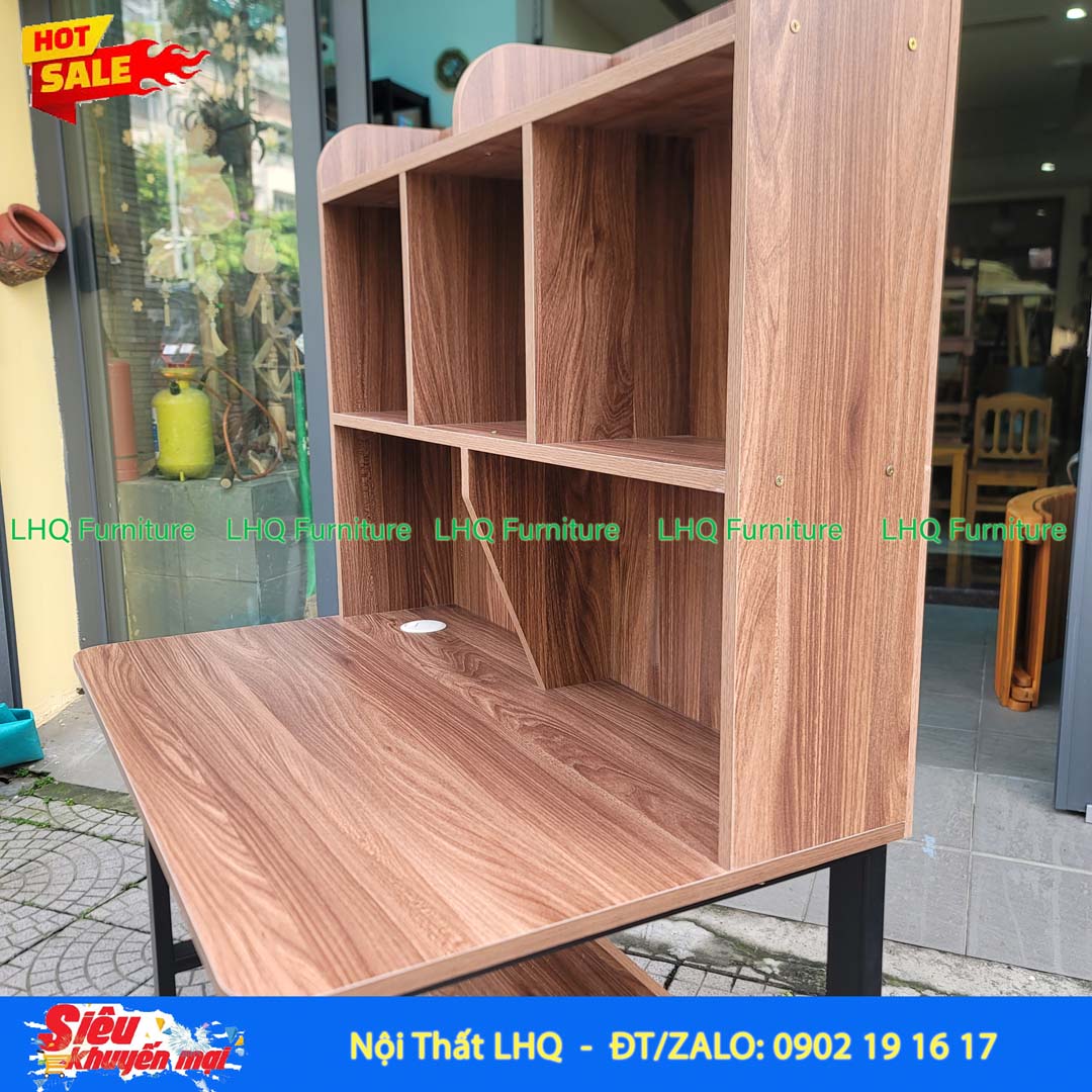 Bàn Khung Sắt Giá Sách Lửng 1m2 | Nội Thất LHQ