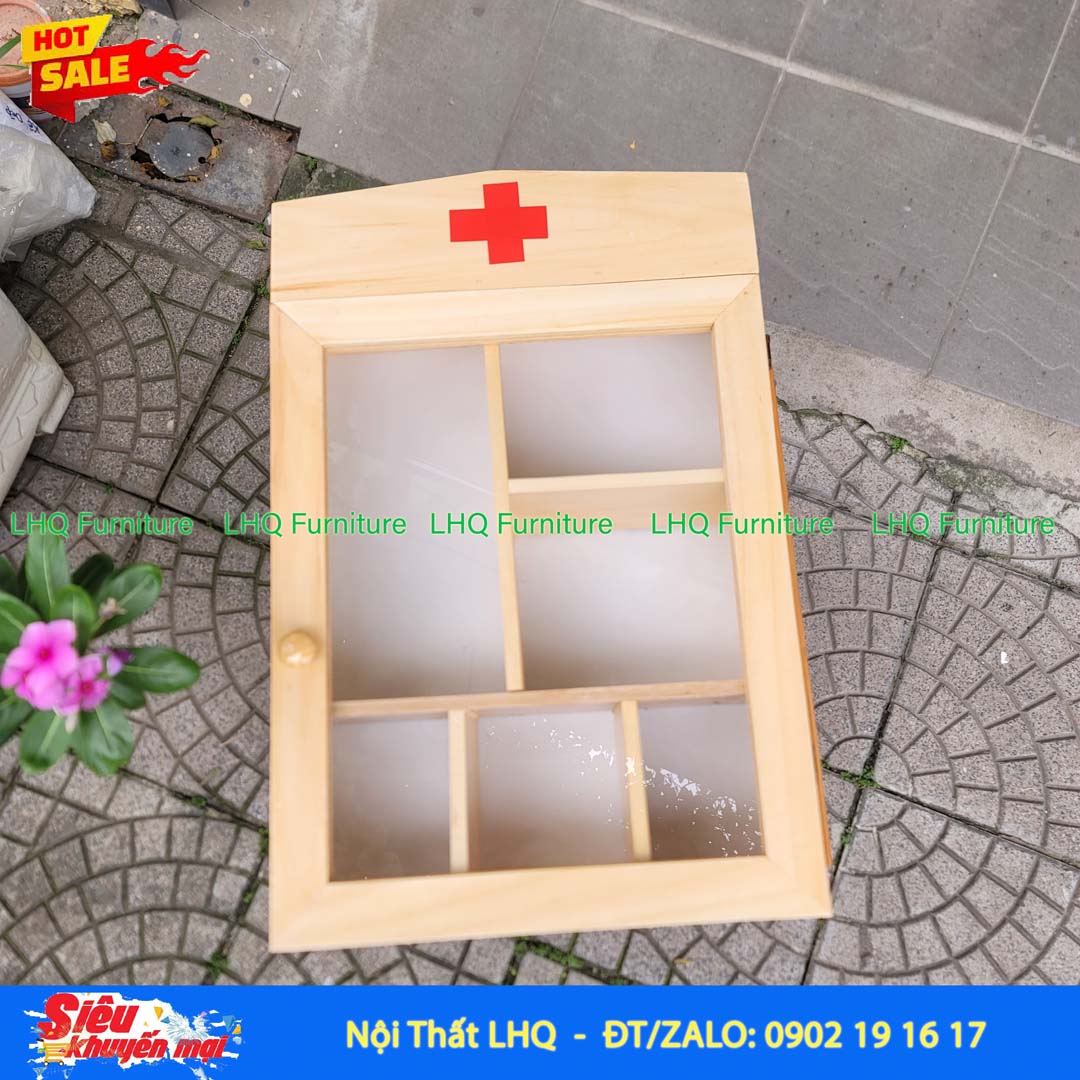 Tủ Thuốc Gia Đình To Gỗ Tự Nhiên Treo Tường Bền Đẹp Giá Rẻ