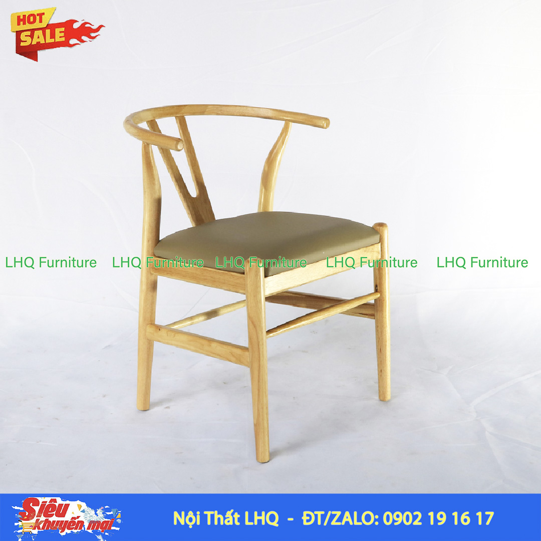 Bộ bàn ghế ăn Wishbone 4 ghế gỗ cao su tự nhiên