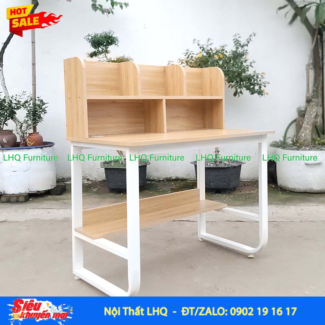 Bàn Giá Sách U Thấp 1m MDF Khung Sắt | Nội Thất LHQ