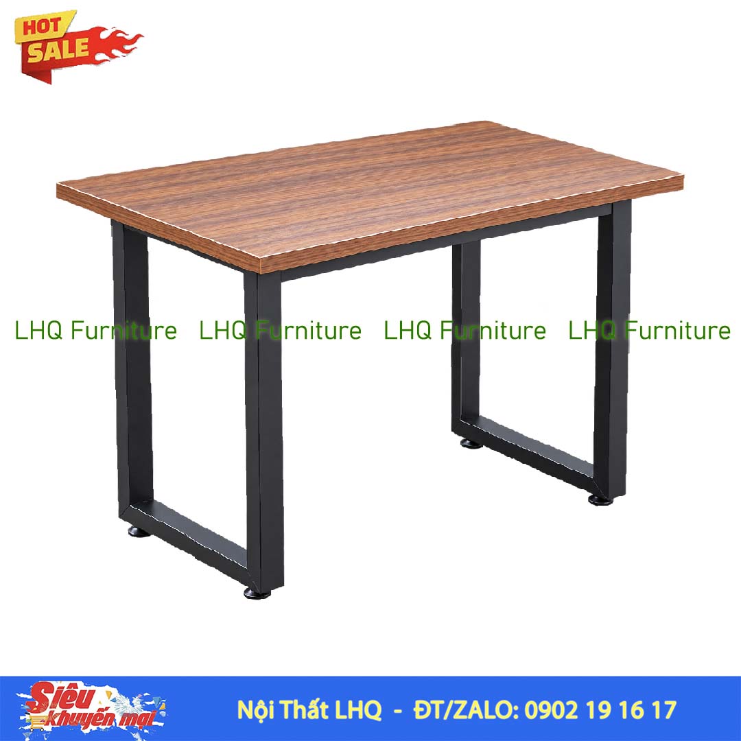 Bàn học chân sắt chữ U 1m2 gỗ MDF – Mặt bàn rộng, tiện dụng