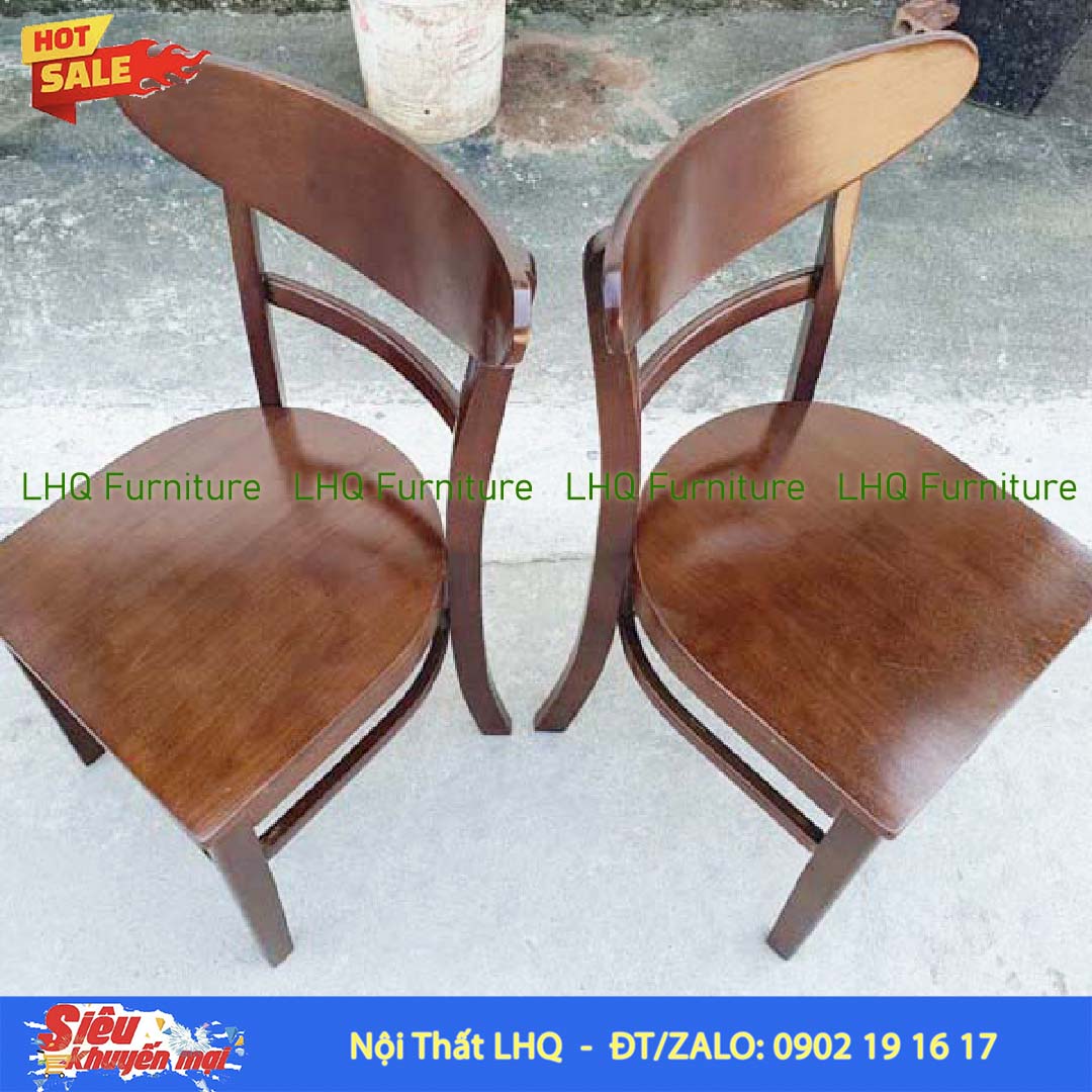 Ghế Cafe, Ghế Bàn Ăn Panda Mặt Gỗ – Gỗ Cao Su Tự Nhiên