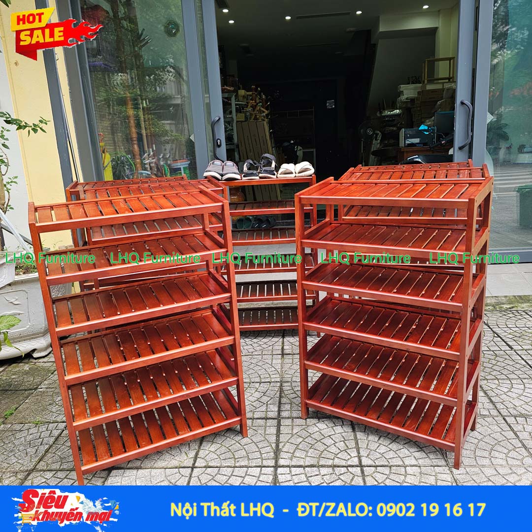 Kệ Để Giày Dép Gỗ 6 Tầng Rộng 45cm | Nội Thất LHQ