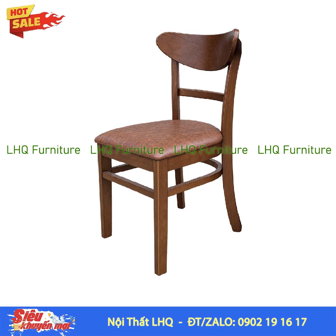 Bộ Bàn Ăn 4 Ghế Panda Gỗ Cao Su Tự Nhiên – Bàn Vuông 80cm