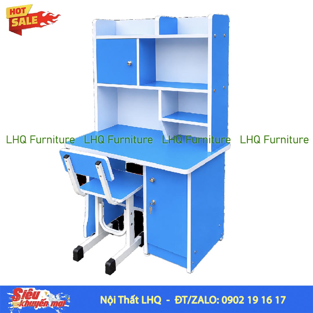 Bàn học liền giá sách rộng 80cm – Thiết kế gọn gàng, tiện dụng
