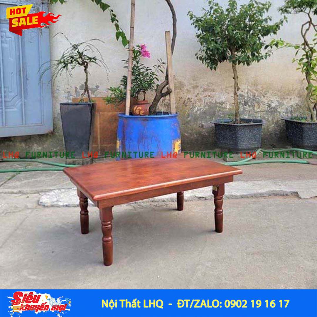 Bàn Trà Nhật Chân Tiện BTCT69 – Gỗ Cao Su Tự Nhiên