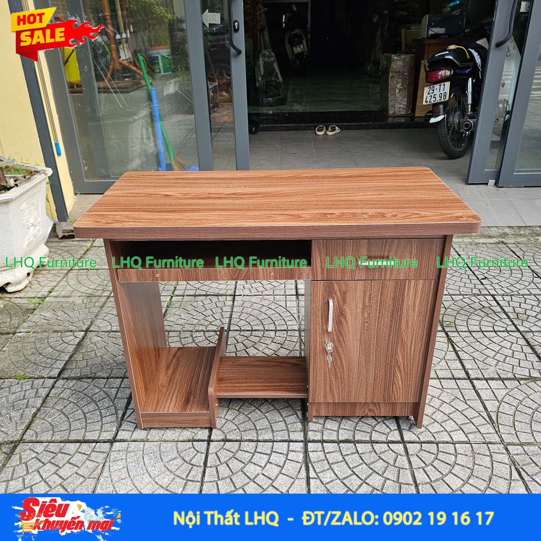Bàn vi tính rộng 1m gỗ MDF – Thiết kế tháo ráp tiện lợi
