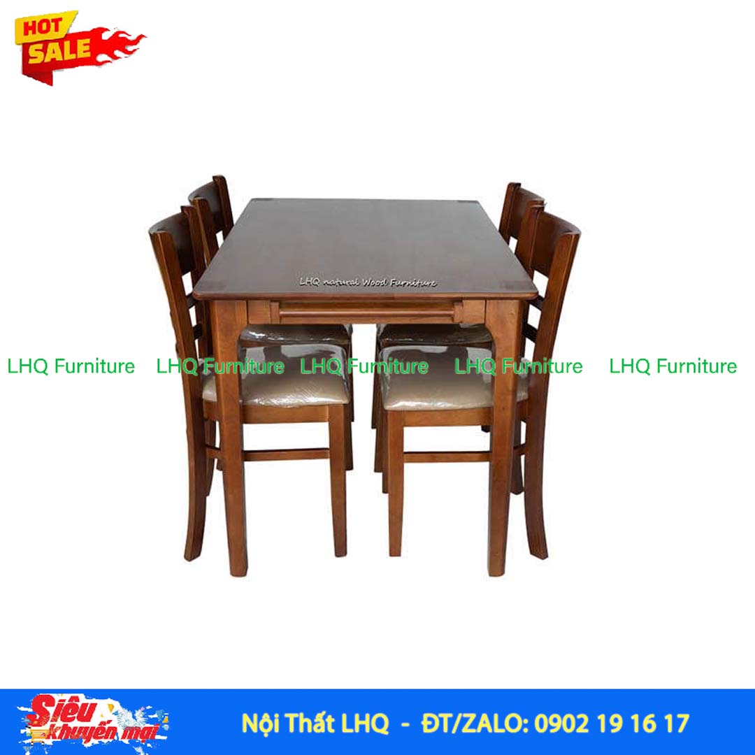 Bộ bàn ghế ăn Cabin - 4 ghế mặt đệm
