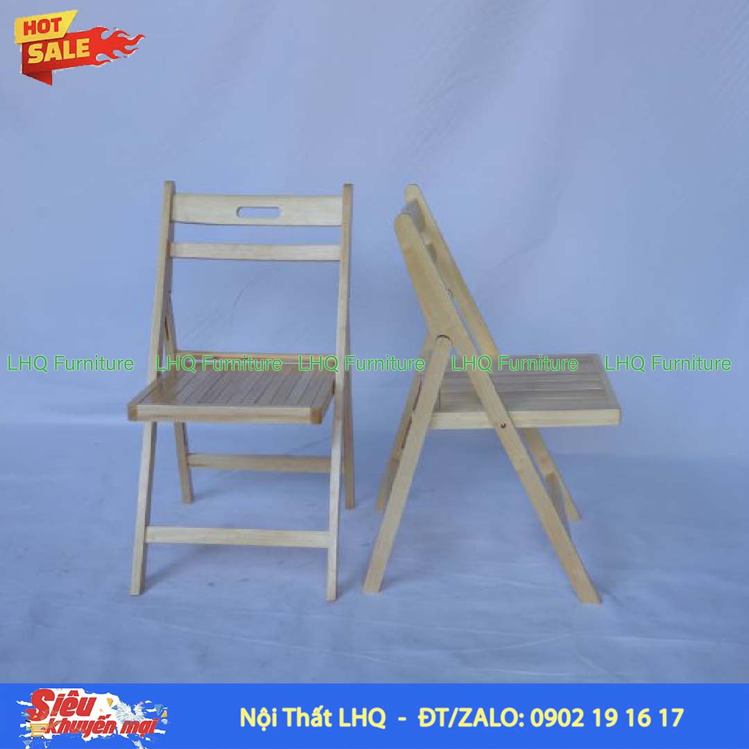 Ghế Gấp Hàn Quốc 2 Gỗ Cao Su | Nội Thất LHQ